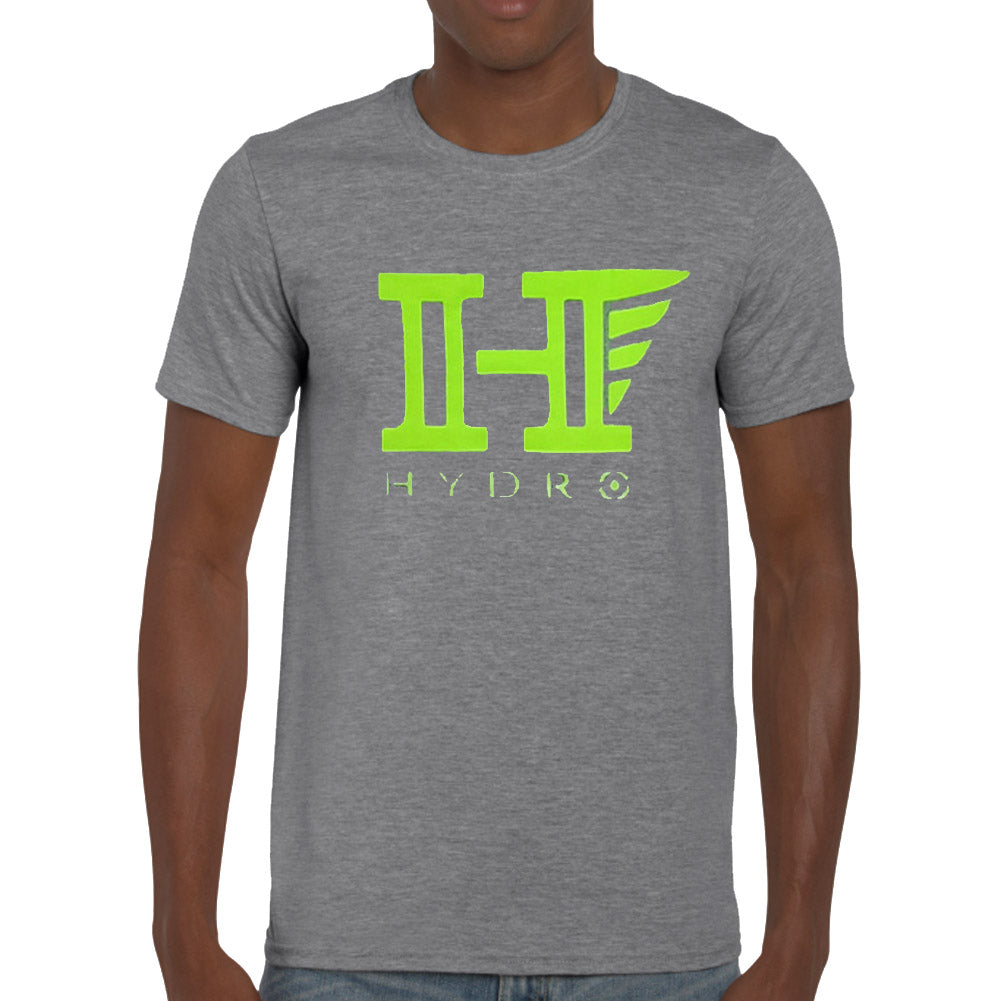 Grey Hydro T-shirt Lime logo