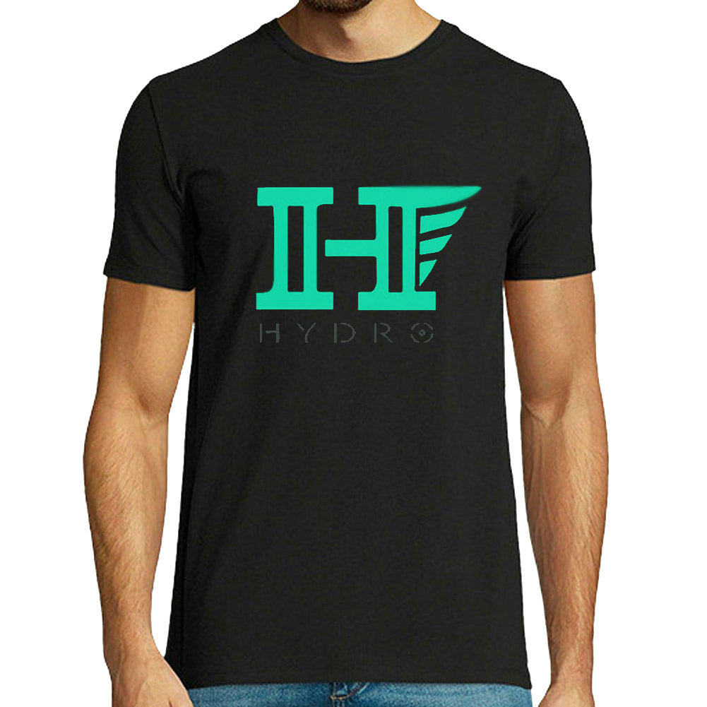 Black Hydro T-shirt Turquoise logo