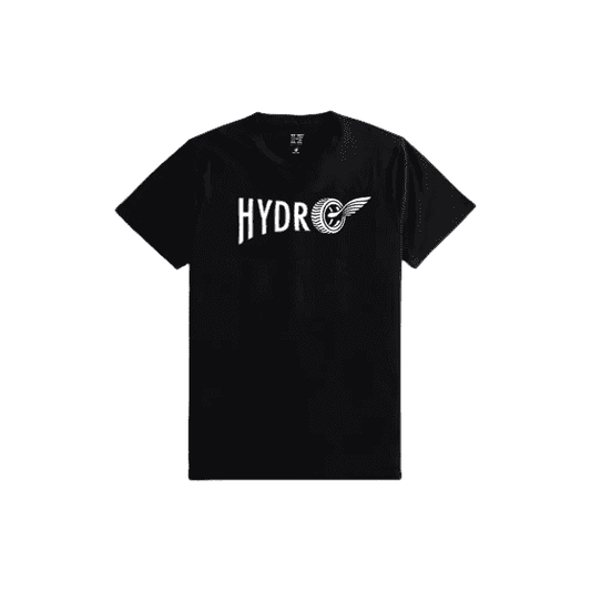 Black Hydro T-shirt Wing Wheel Logo